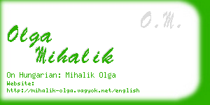 olga mihalik business card